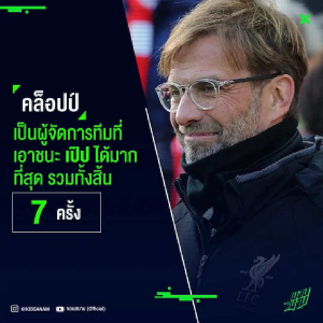 สถิติสุดพังของเป๊ป ยามเจอ คล็อปป์