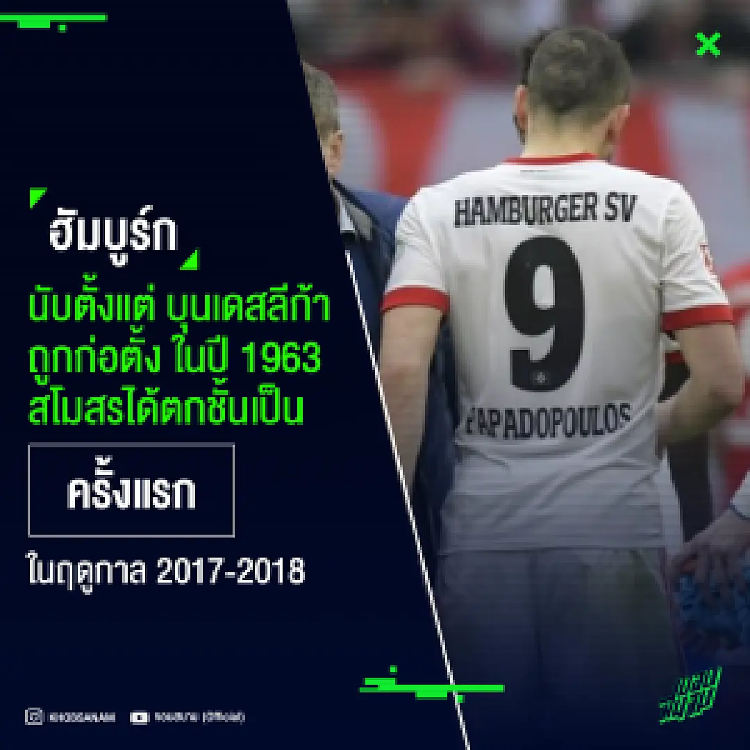 จะเอาหน้าไปไว้ที่ไหน ? ฮัมบูร์ก ร่วงตกชั้น บุนเดสลีก้า ครั้งแรก นับตั้งแต่ก่อตั้งลีก