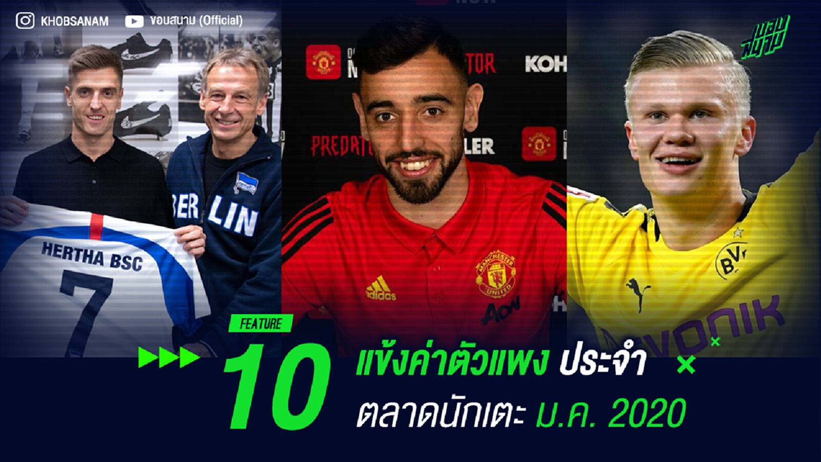 10 แข้งค่าตัวแพงประจำตลาดนักเตะ ม.ค. 2020