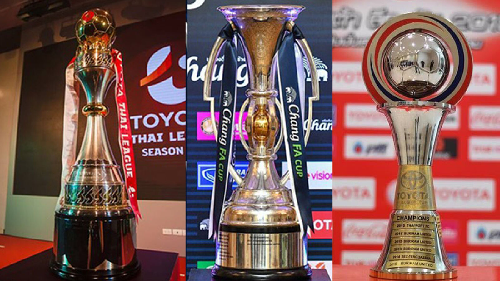 ทำเนียบแชมป์บอลไทย 2009-2019 กับ 3 ถ้วยหลัก มีทีมไหนบ้าง