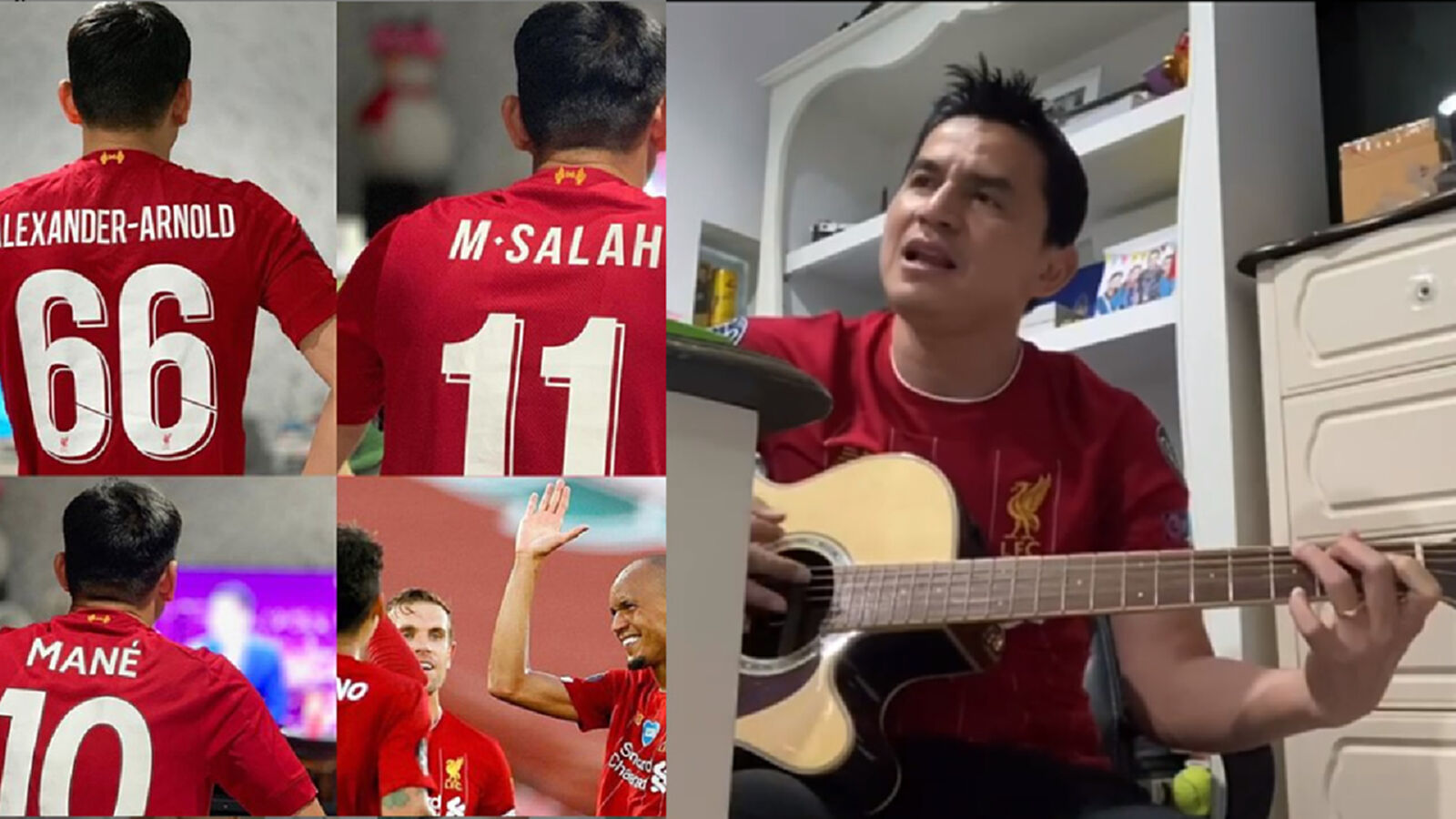 โคตรคูล!! โค้ชซิโก้ เล่นกีต้าร์ร้องเพลงฉลองแชมป์ให้หงส์แดง