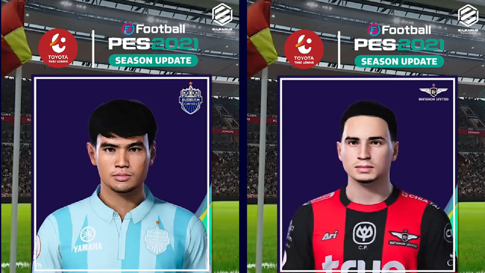 อย่างเหมือน!! ส่องตัวอย่างหน้านักเตะไทยลีก ใน PES 2021