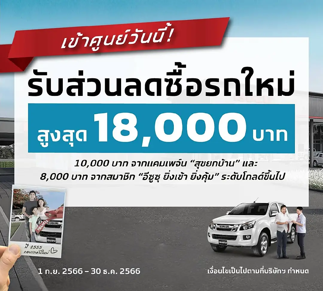 อีซูซุ “ยิ้มรับกลับศูนย์”…ให้เราดูแลรถคันโปรดของคุณอย่างดี! เช่นเคย