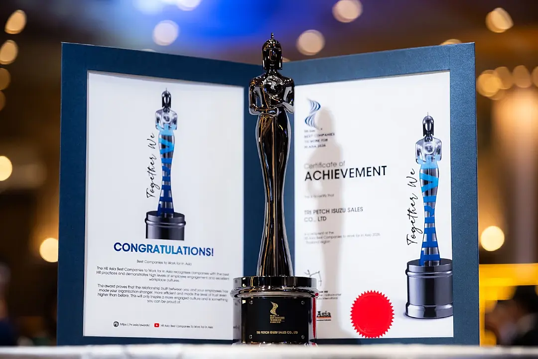 ตรีเพชรอีซูซุเซลส์ คว้ารางวัล “HR Asia Sustainable Workplace Awards 2026”