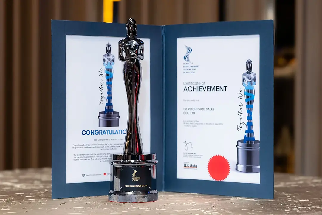 ตรีเพชรอีซูซุเซลส์ คว้ารางวัล “HR Asia Sustainable Workplace Awards 2026”