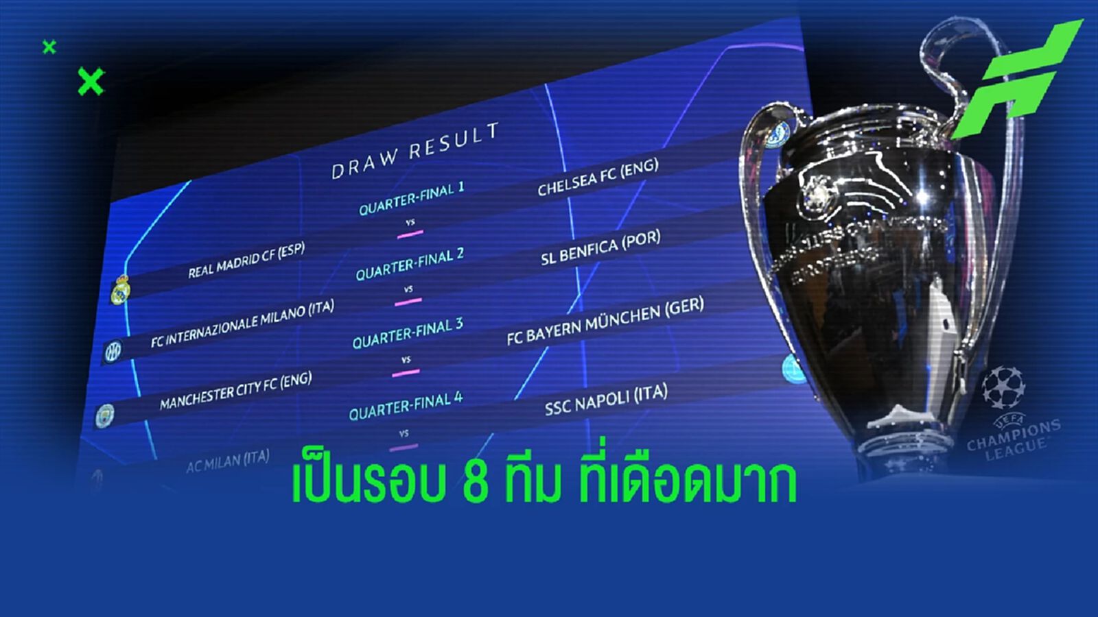 รวมประเด็นเดือด จับติ้วประกบคู่ ยูซีแอล รอบ 8 ทีม