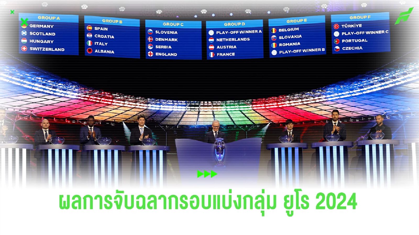กลุ่มบีอย่างตึง! ผลจับฉลากรอบแบ่งกลุ่ม "ยูโร 2024" อย่างเป็นทางการ