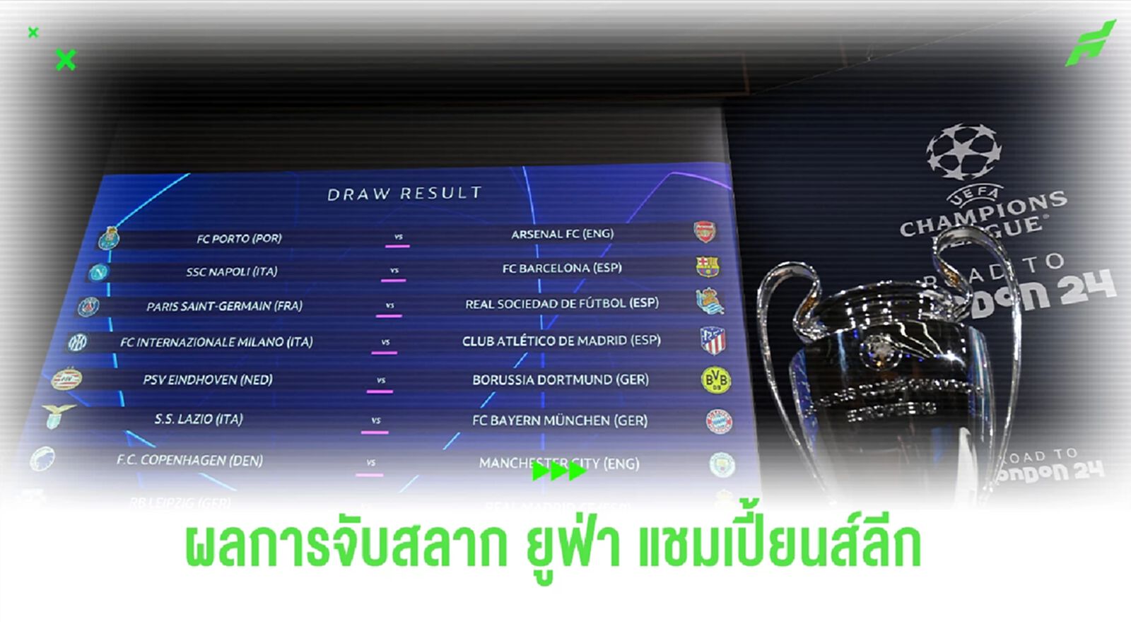 สรุป! ผลจับสลากรอบ 16 ทีม ยูฟ่าแชมเปี้ยนส์ลีก 2023 - 2024 สรุป! ผลจับสลากรอบ 16 ทีม ยูฟ่าแชมเปี้ยนส์ลีก 2023 - 2024