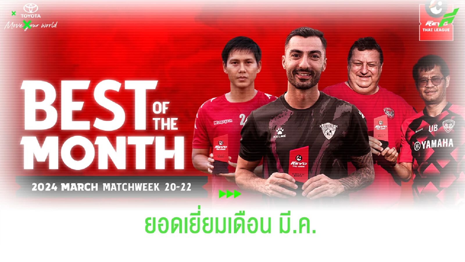 กิเลนผยอง นำทัพ!! คว้ารางวัล "โค้ชยอดเยี่ยม" ไทยลีก มี.ค.