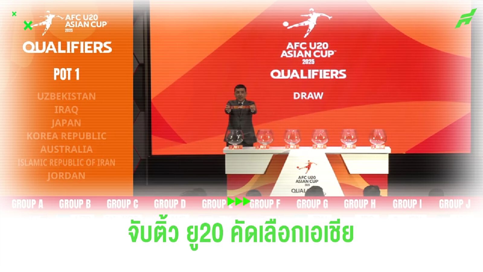 ทีมชาติไทย U20 ร่วมสาย H ชน อิรัก, ฟิลิปปินส์, บรูไน ชิงแชมป์เอเชีย รอบคัดเลือก 
