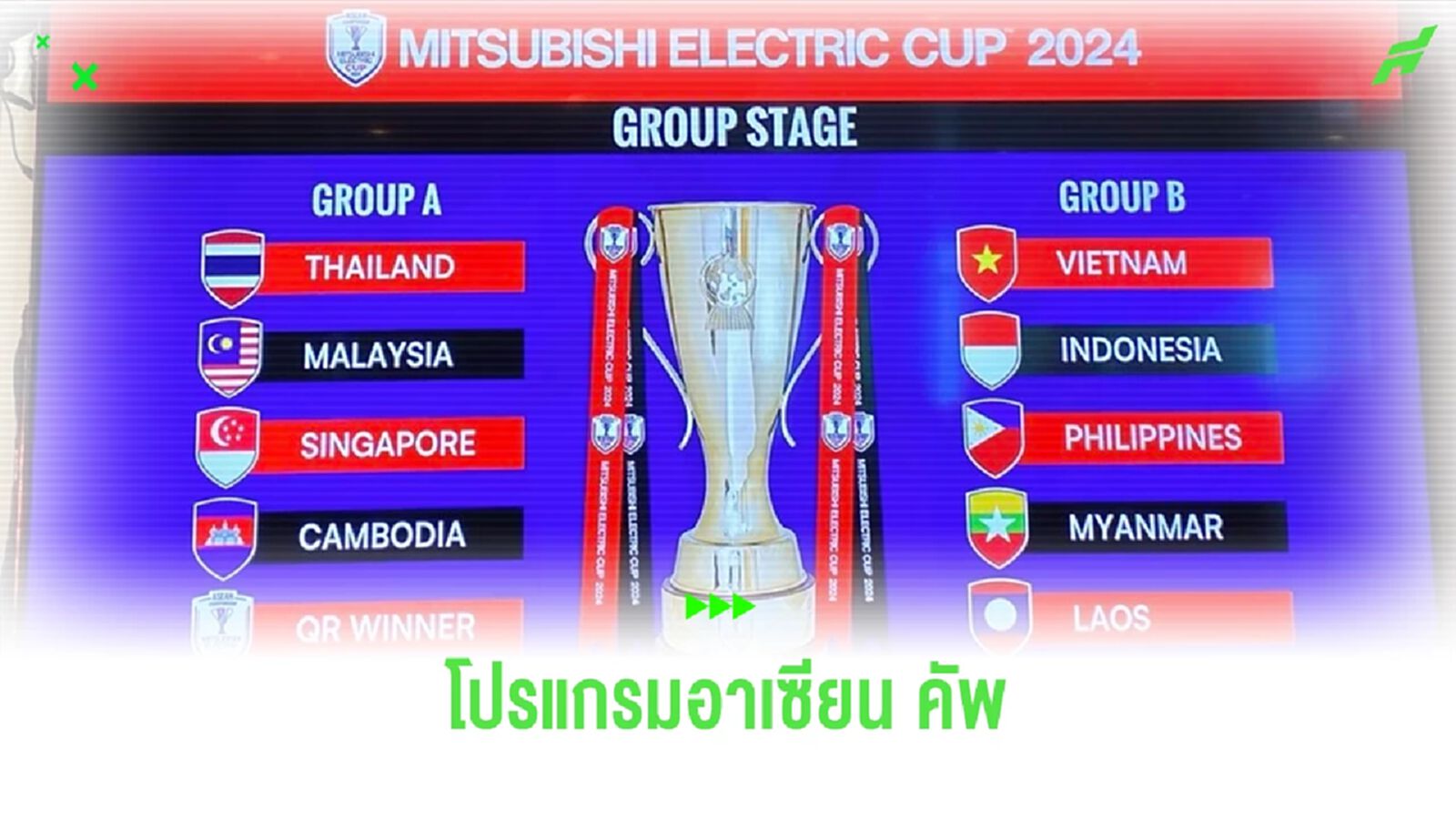 AFF คลอดโปรแกรมอาเซียน คัพ 2024 (ฉบับปรับปรุงใหม่) ไทยเปิดสนาม 8 ธันวาคมนี้