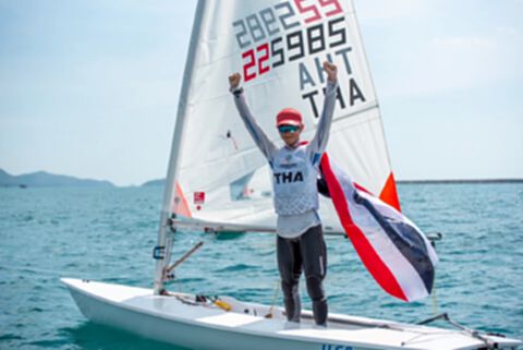 “ดาวิน ฌู” ผงาดคว้าเหรียญทองเรือใบซีเกมส์ ILCA 4 ชาย “ดาวิน ฌู” ผงาดคว้าเหรียญทองเรือใบซีเกมส์ ILCA 4 ชาย